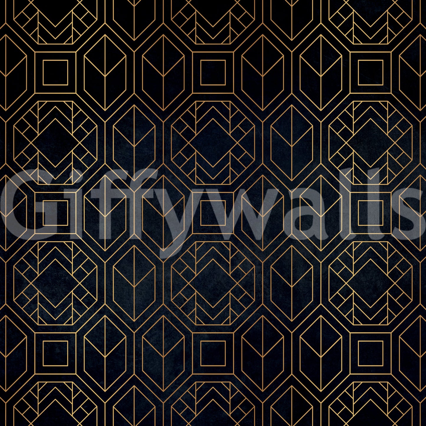 Charcoal abstract Art Deco mural for wall transformation

