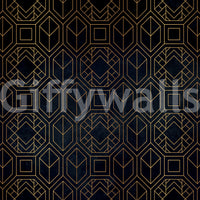 Charcoal abstract Art Deco mural for wall transformation

