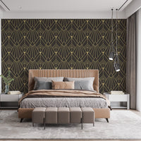 Abstract gold pattern art deco wallpaper
 A945