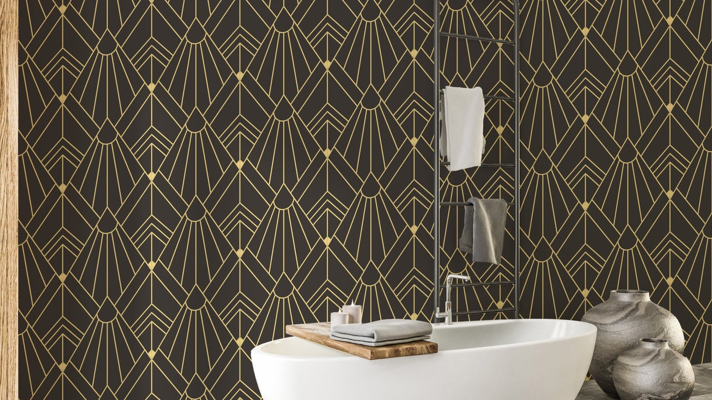 Art deco wallpaper with abstract elegance A945