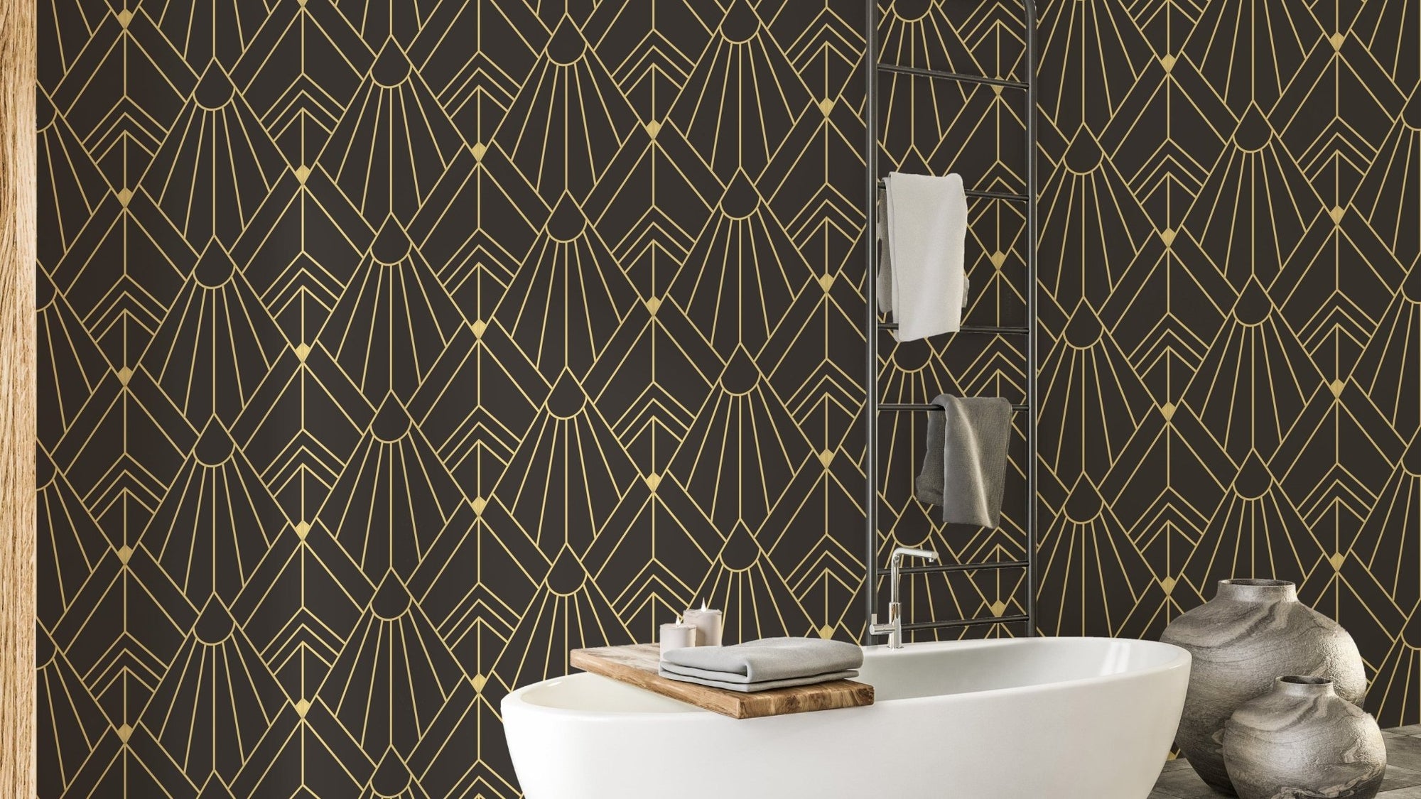 Art deco wallpaper with abstract elegance A945