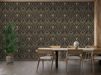 Stylish art deco wallpaper in gold tones A945