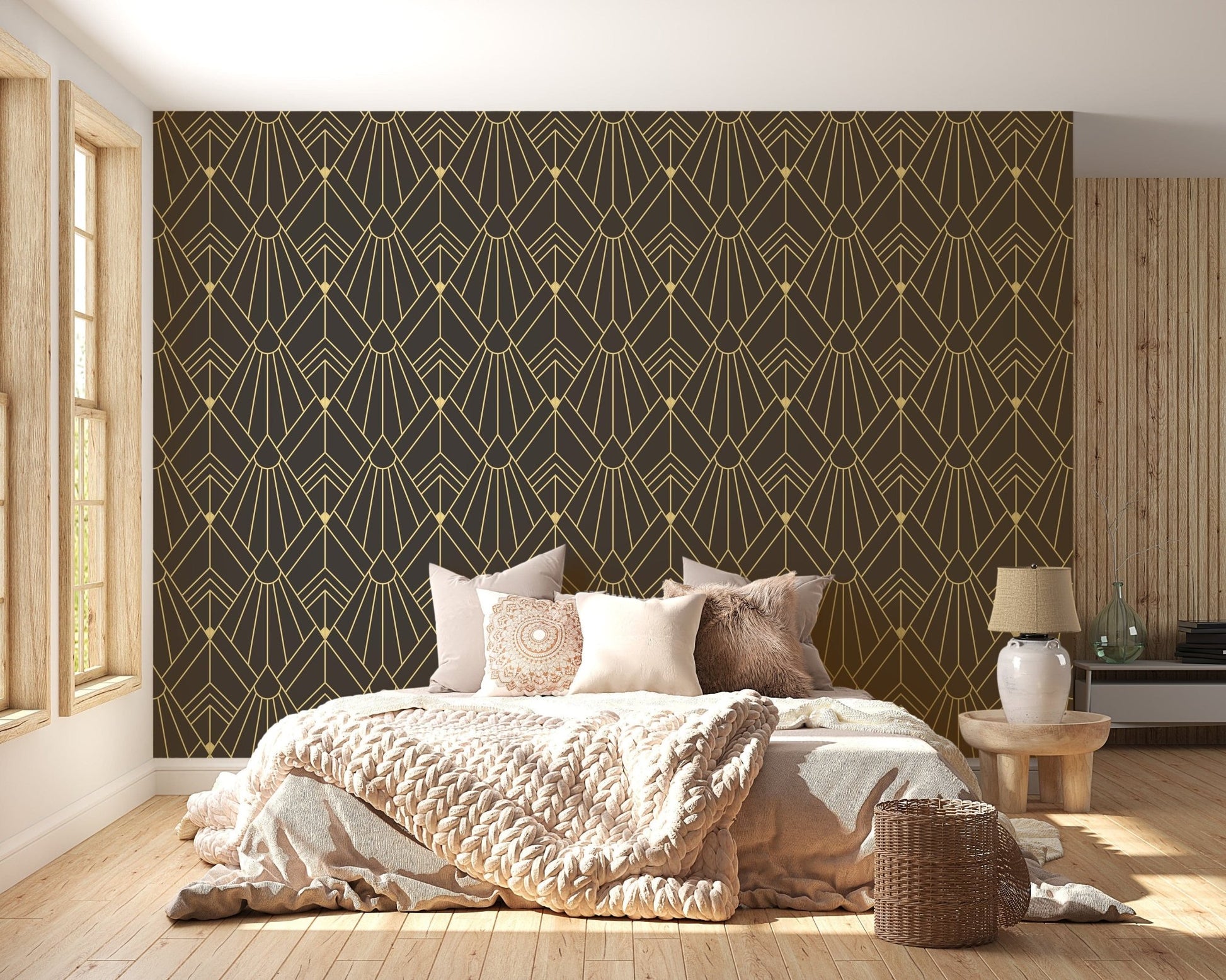 Sophisticated art deco wallpaper mural A945