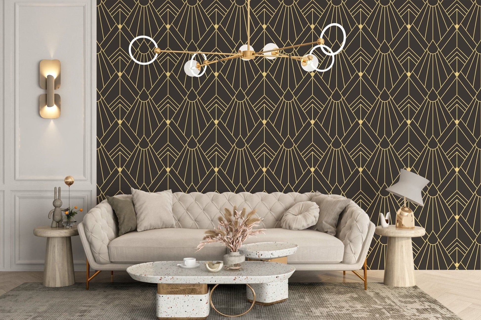 Modern peel-and-stick art deco wallpaper A945