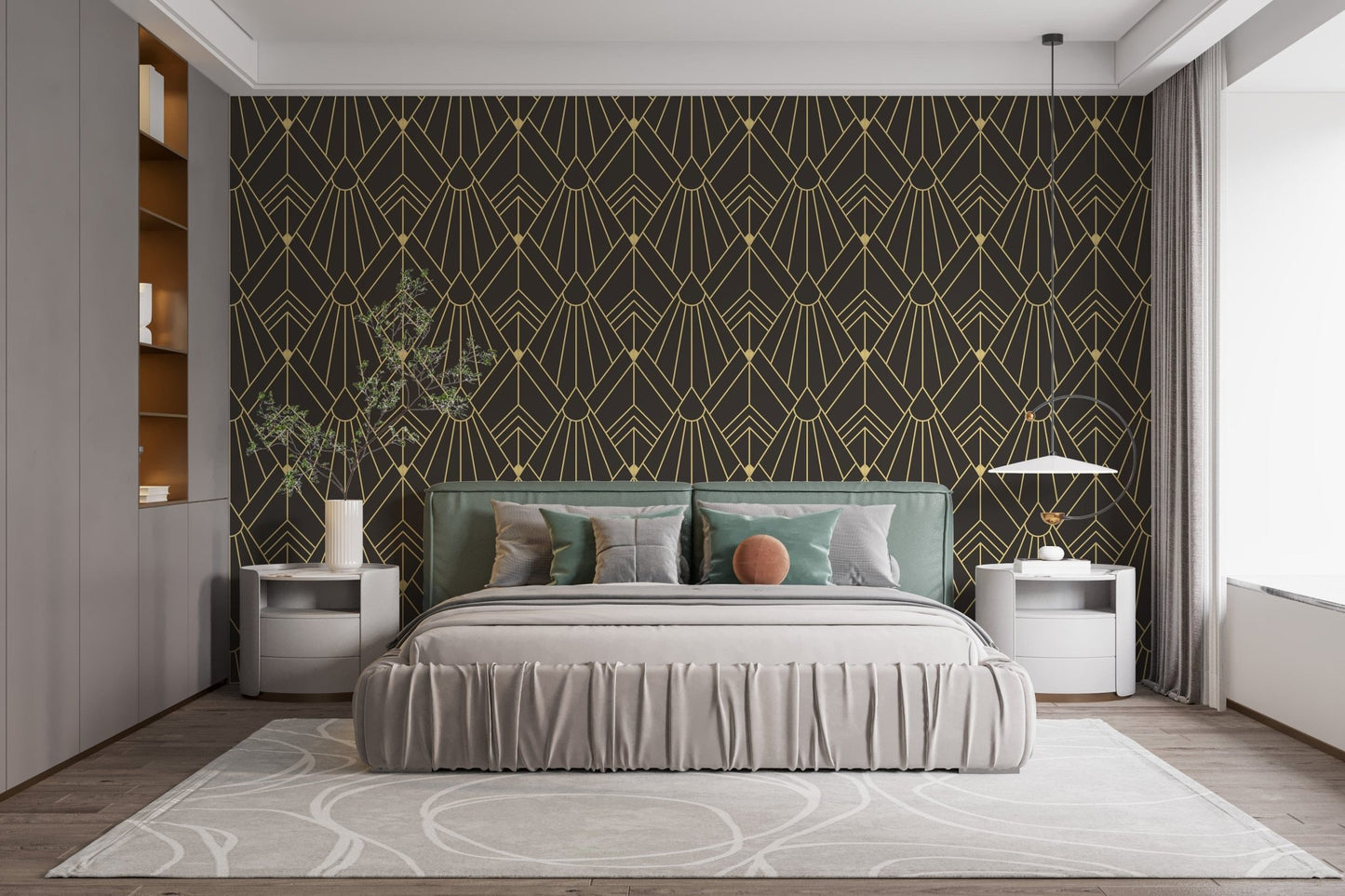Luxurious gold patterned wallpaper mural A945