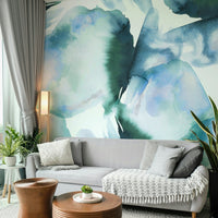 Contemporary blue wall mural design
