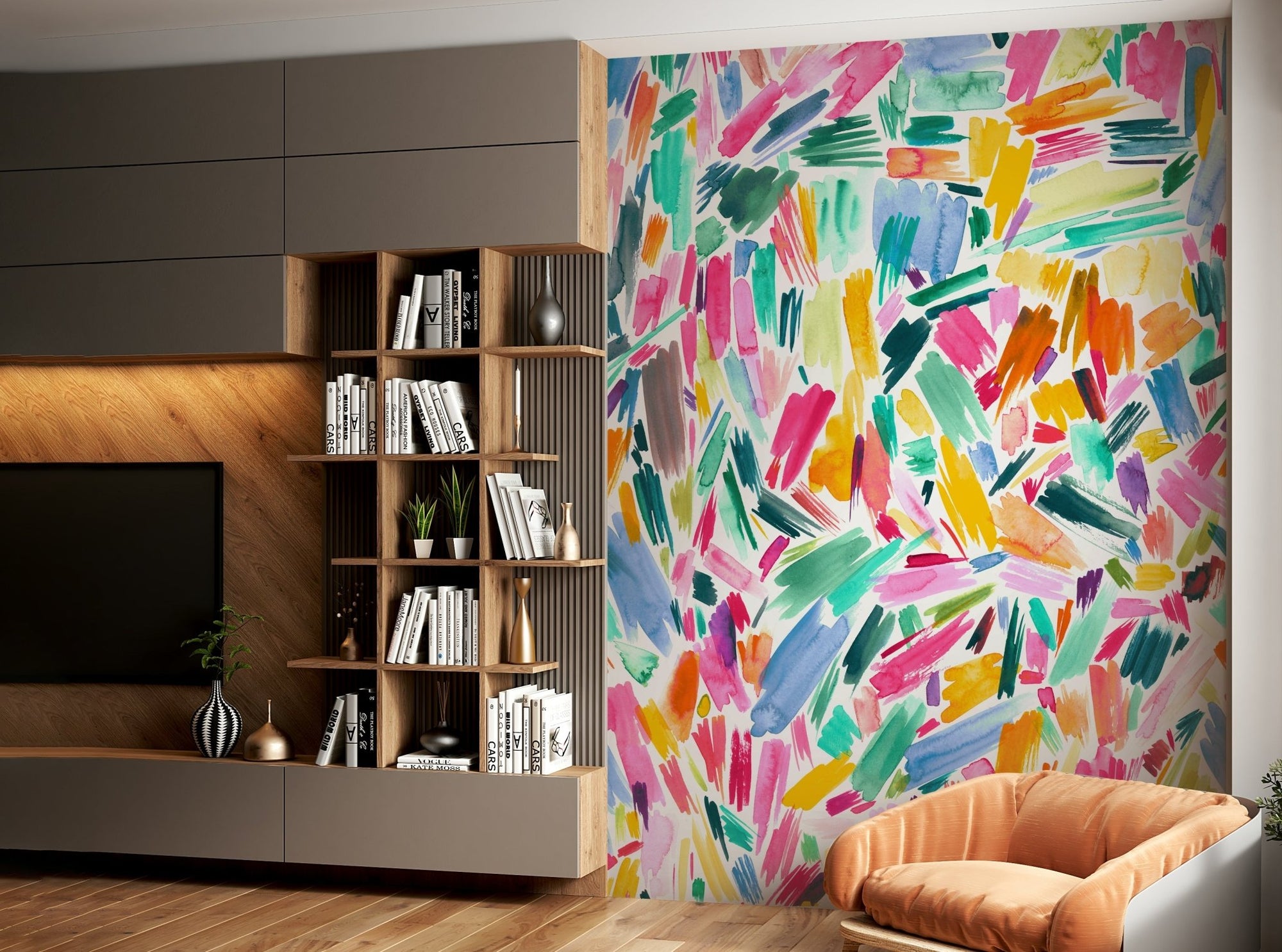 Abstract artistic brushstrokes wall mural
 GD755