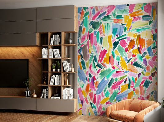 Abstract artistic brushstrokes wall mural

