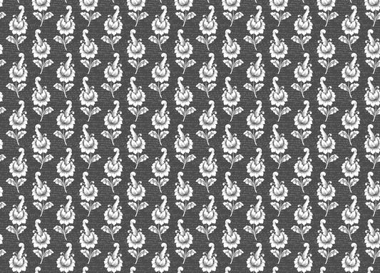 Dimensional Black Damask Wallpaper