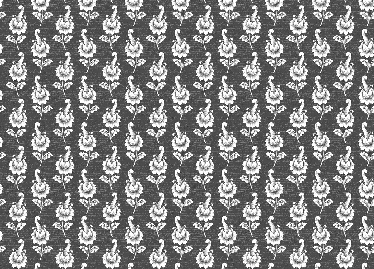 Dimensional Black Damask Wallpaper