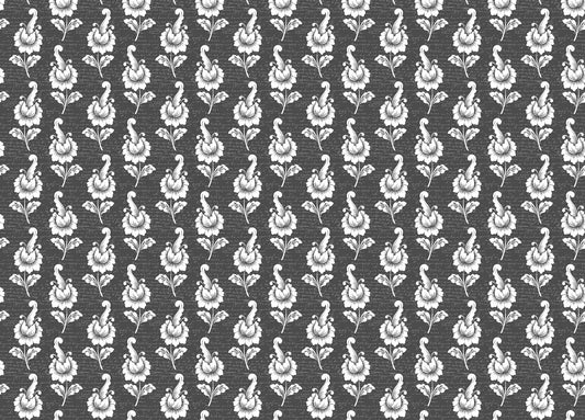 Dimensional Black Damask Wallpaper