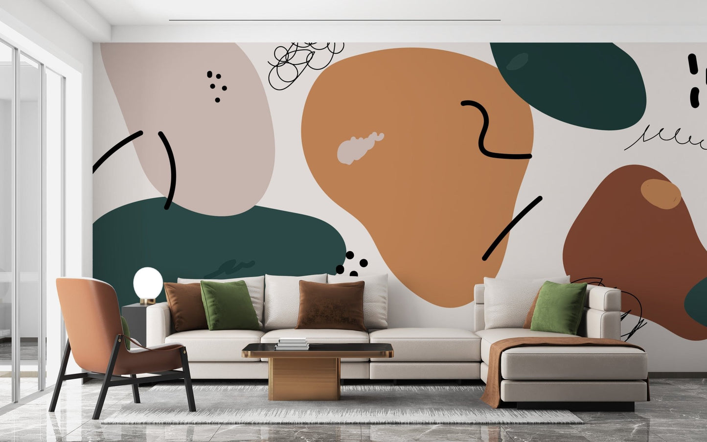 abstract brown shapes wallpaper A968