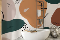 Abstract shape wallpaper with calming tones A968