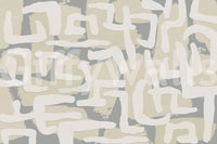 Deep charcoal Abstract Terrain wall mural for a moody master suite.