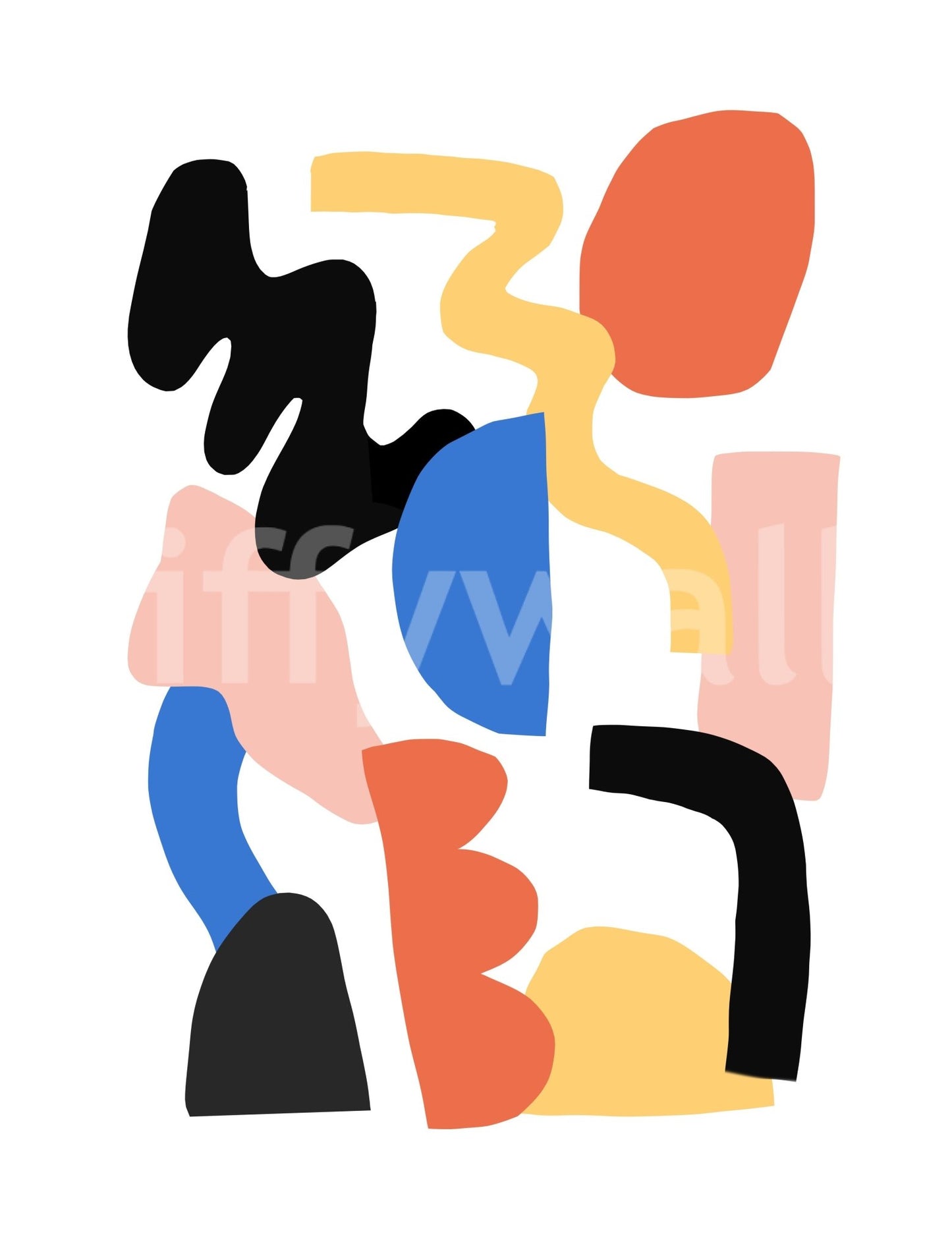 Vibrant geometric pattern in a stylish, abstract living space mural.