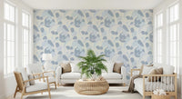 Open living space where Abstract Blue Cat Wallpaper blends with neutral furniture, GD8144