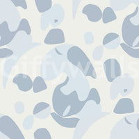 Muted blue forms across Abstract Blue Cat Wallpaper creating organic visual flow, GD8144