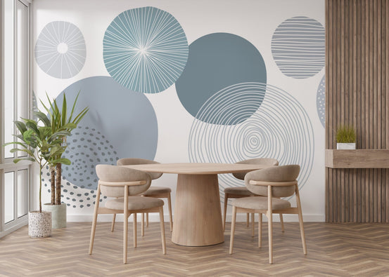 Abstract Blue Circle Wallpaper C570