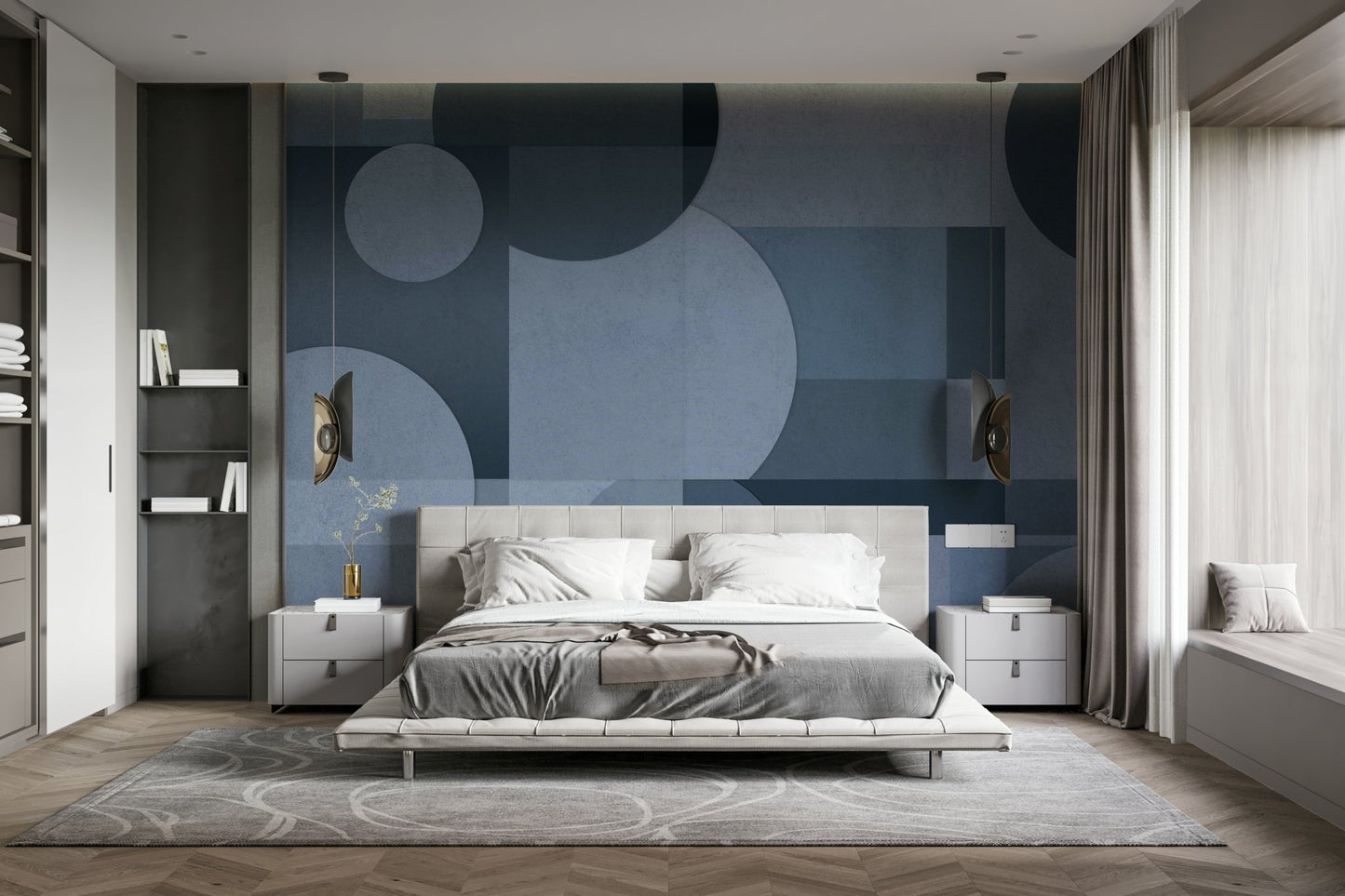 The shapes are organized in a balanced way.


