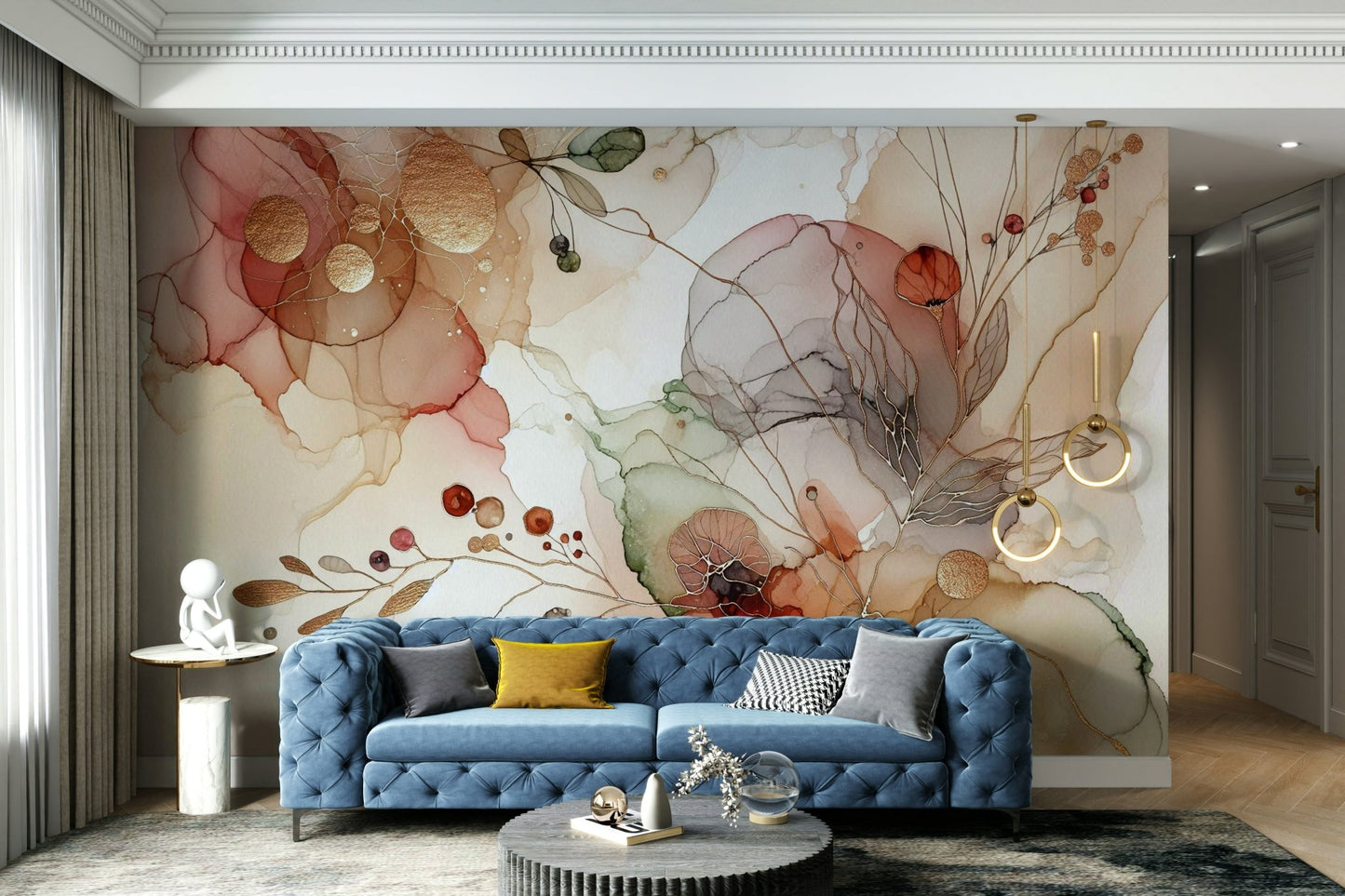 Abstract Botanical Hues Wall Mural