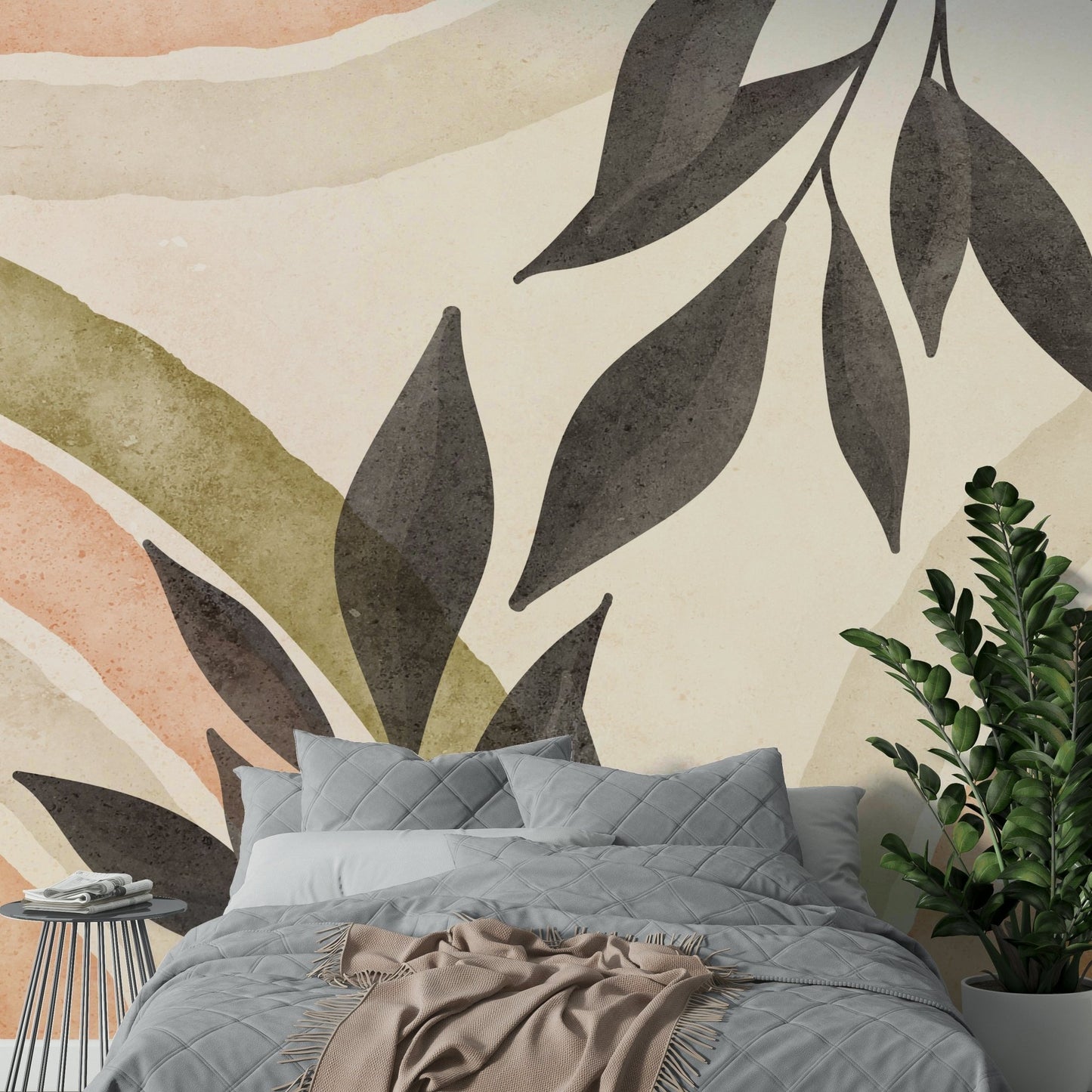 Abstract Botanical Watercolor Wall Mural