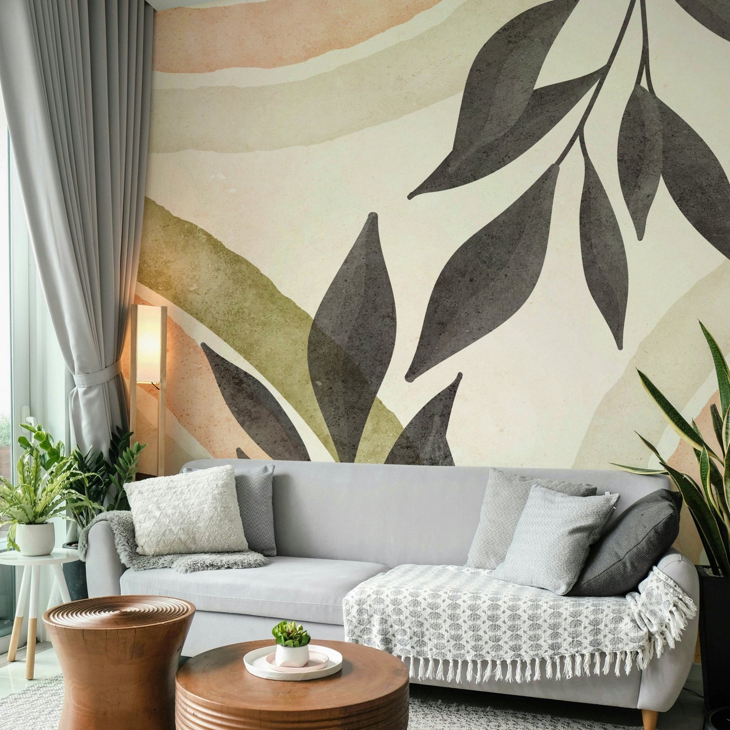 Abstract Botanical Watercolor Wall Mural