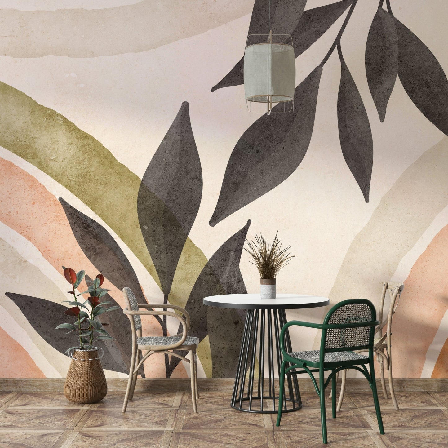 Abstract Botanical Watercolor Wall Mural