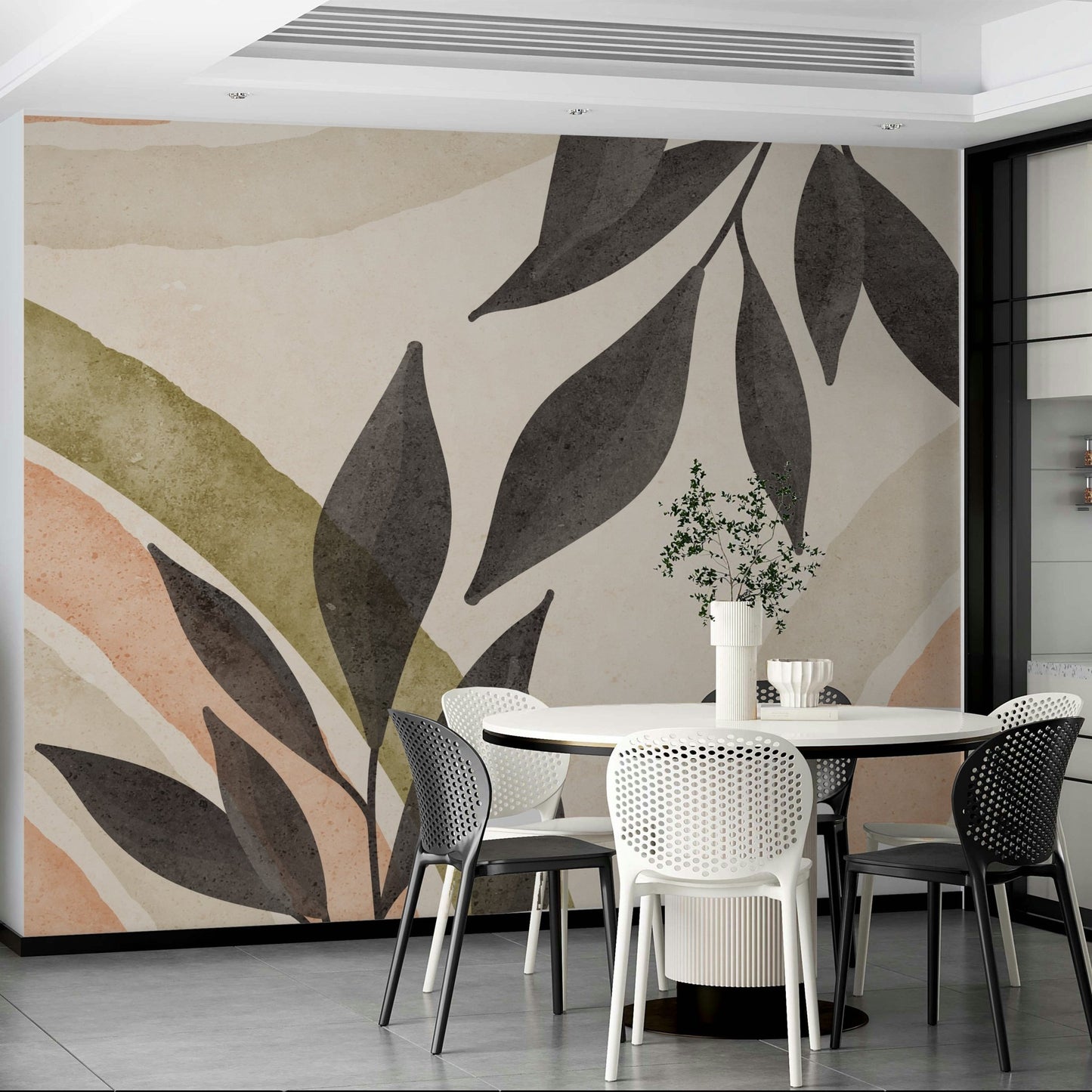 Abstract Botanical Watercolor Wall Mural