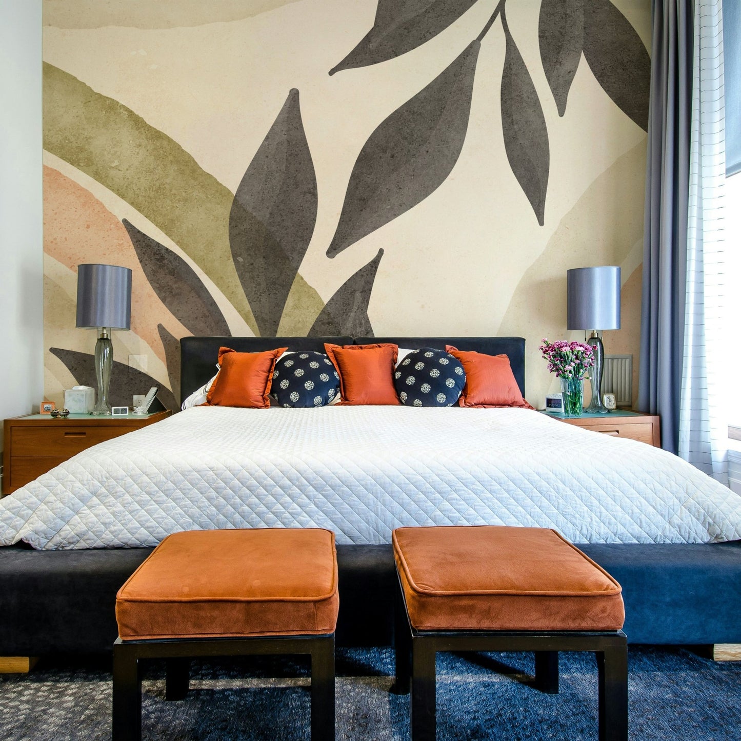 Abstract Botanical Watercolor Wall Mural