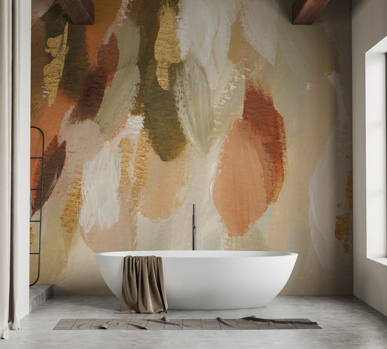 Bold abstract brushstroke wallpaper design, B438