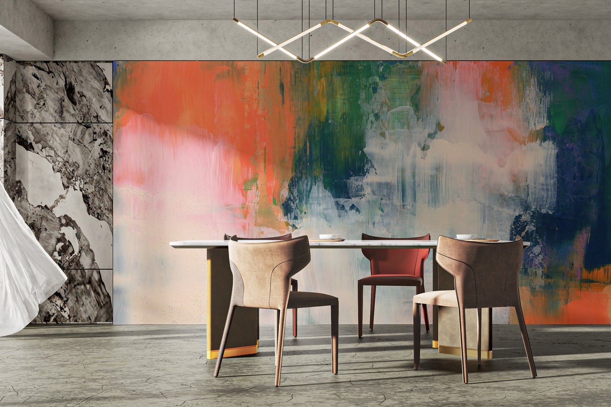 Abstract brushstroke wallpaper mural for walls, C264