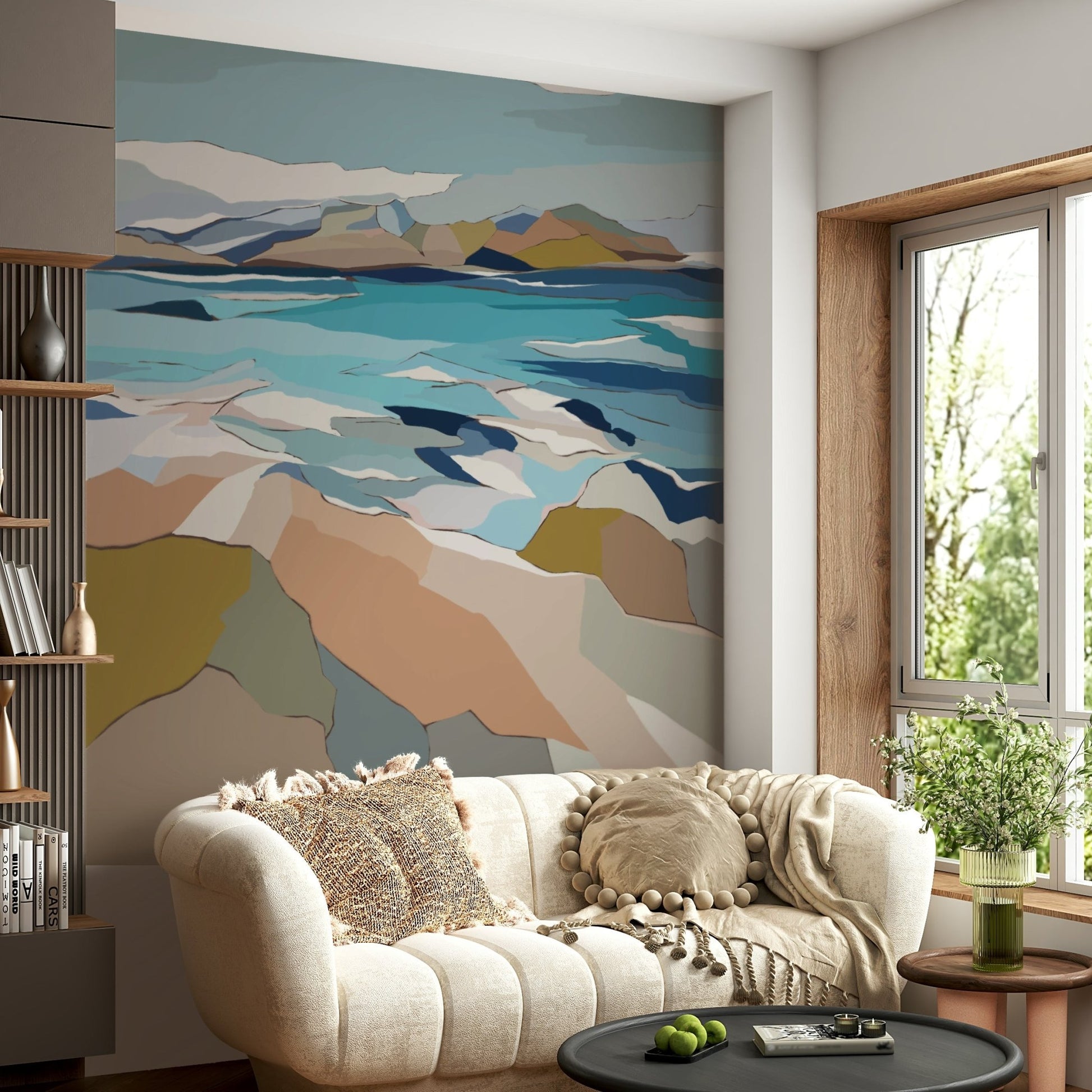 Durable wallpaper for walls with seaside art, GD1078