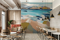 Wall mural featuring modern coastal design, GD1078