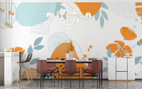 Abstract colorful floral wallpaper mural for walls A267