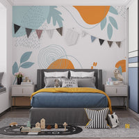 Bright abstract floral wallpaper mural for living rooms A267