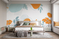 Abstract Colorful Floral Wallpaper Mural - Giffywalls A267