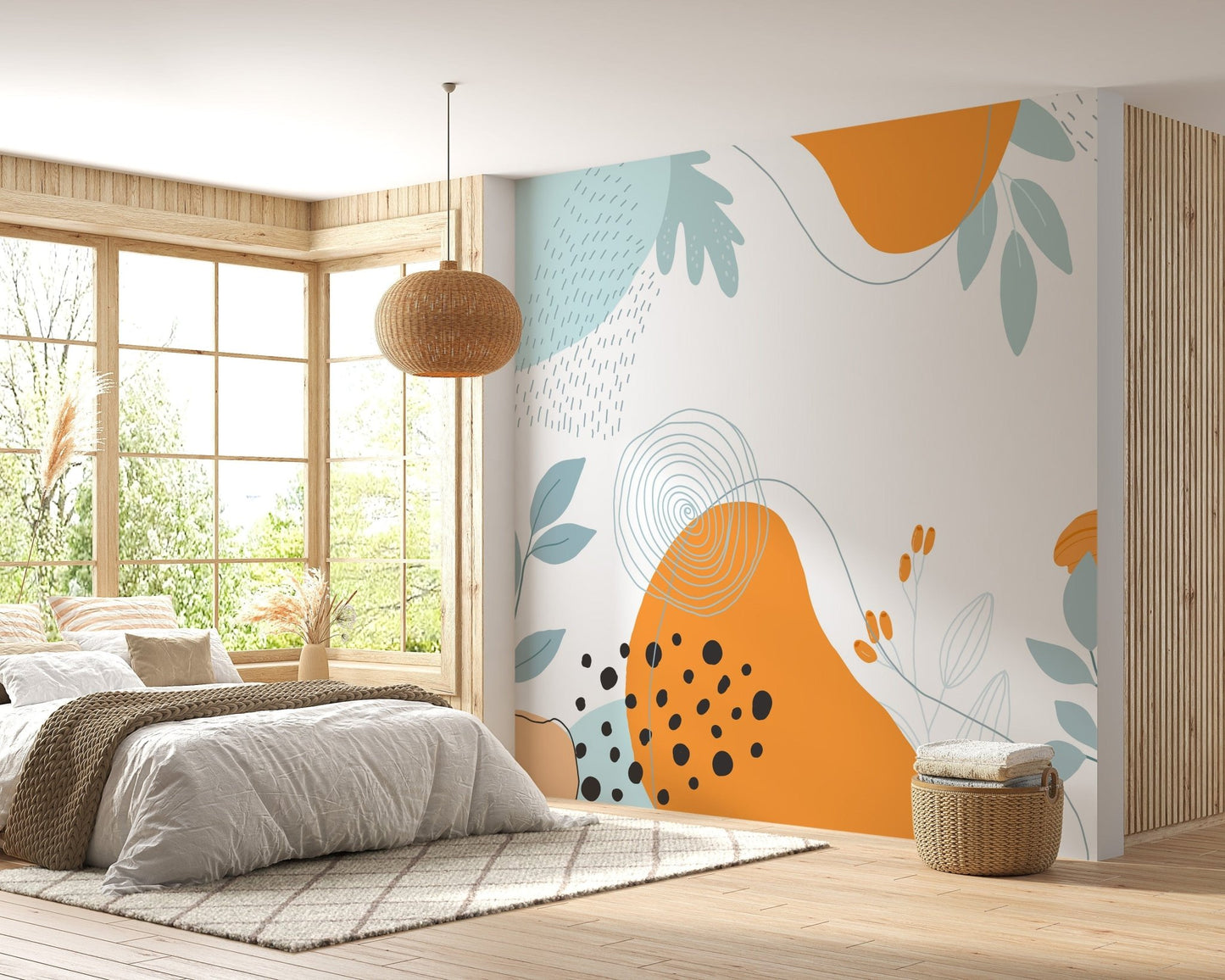 Abstract Colorful Floral Wallpaper Mural - Giffywalls A267