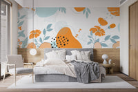 Abstract Colorful Floral Wallpaper Mural A267