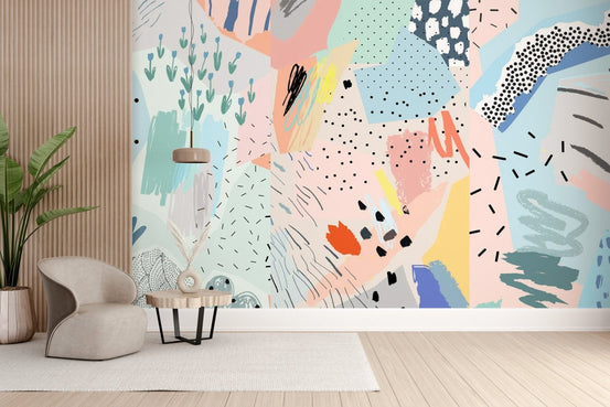 Abstract brushstroke mural wallpaper design abstract-16
