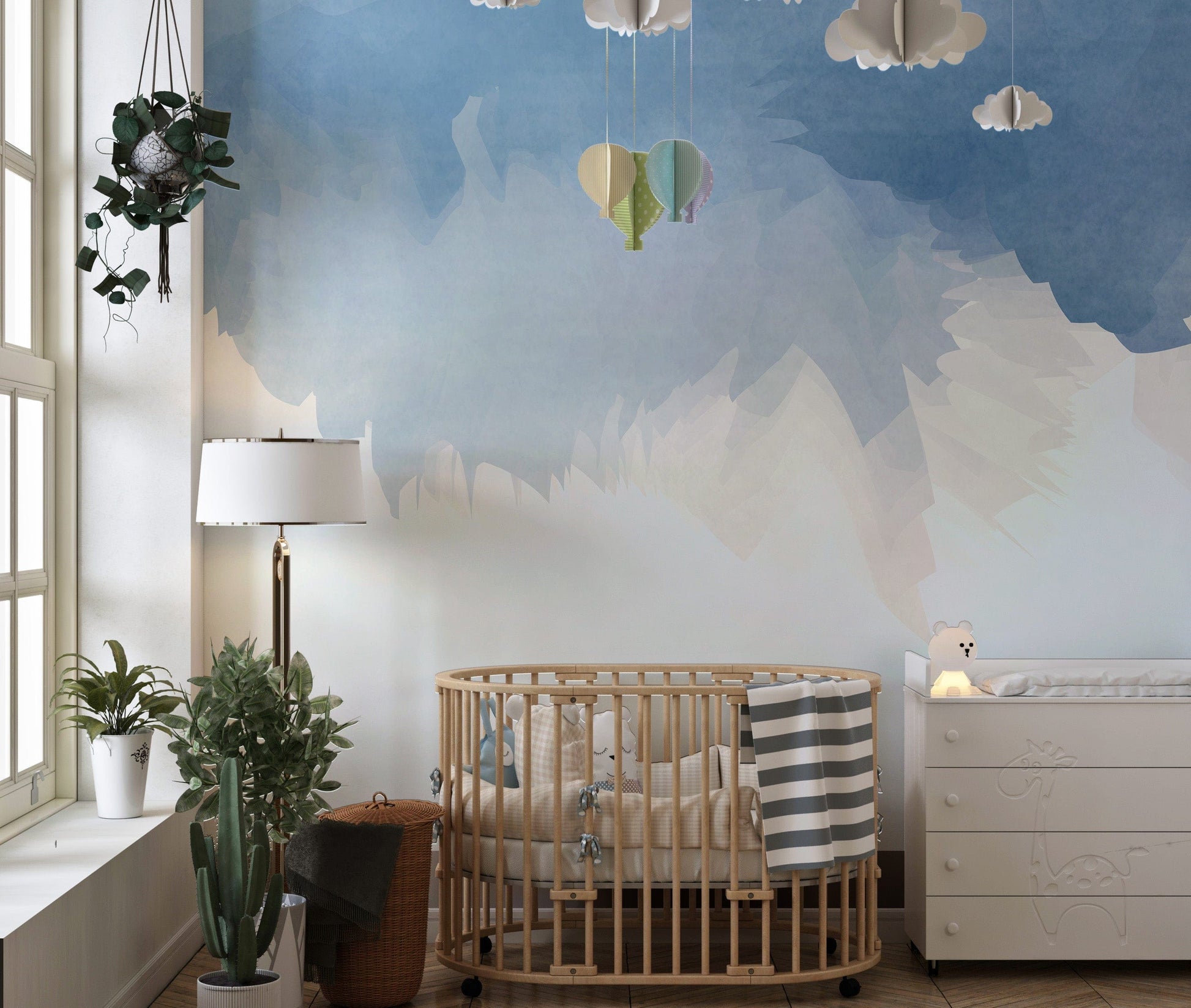 Vibrant watercolor wallpaper for décor