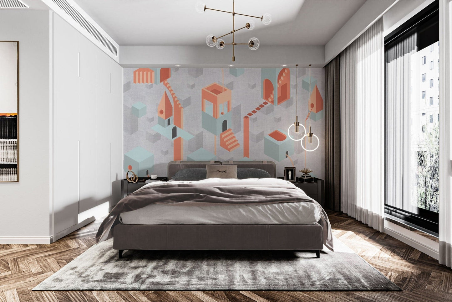 Stylish Modern Gray Wallpaper Mural
