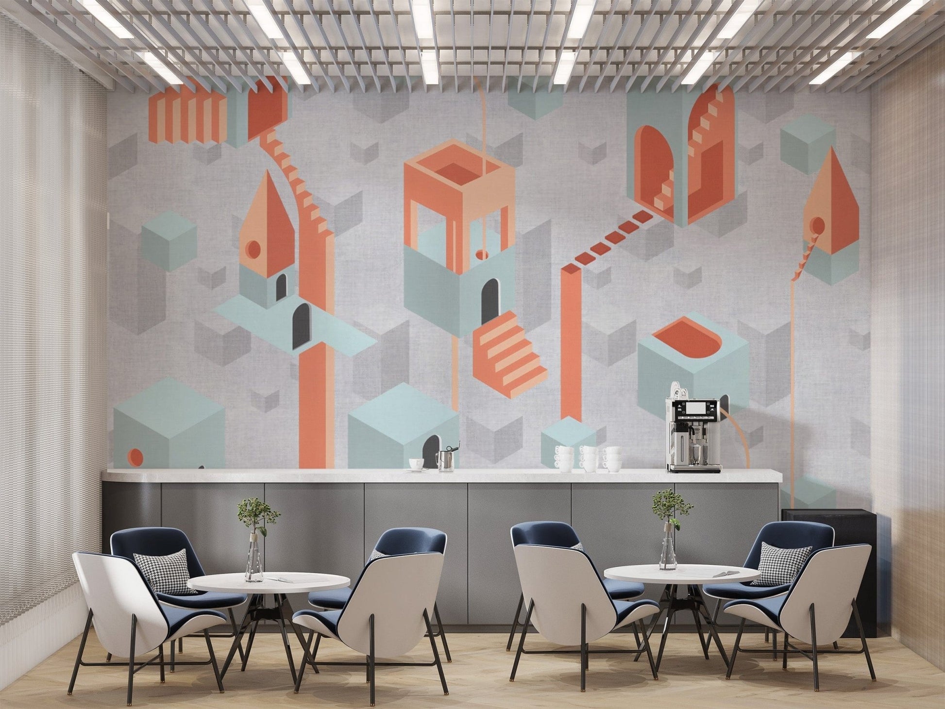 Surreal Architecture Wall Mural for Interiors
