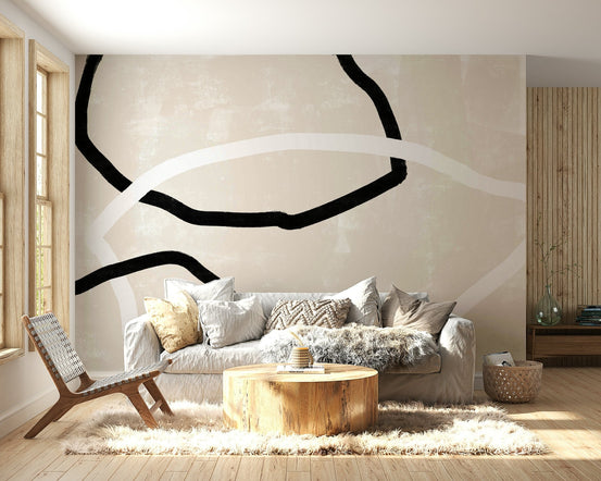 A beautiful abstract curve wallpaper mural for a modern home., GD5176