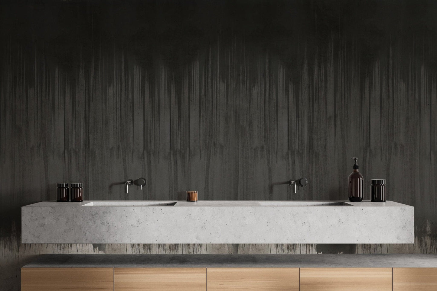 Foggy monochrome trees wallpaper print
