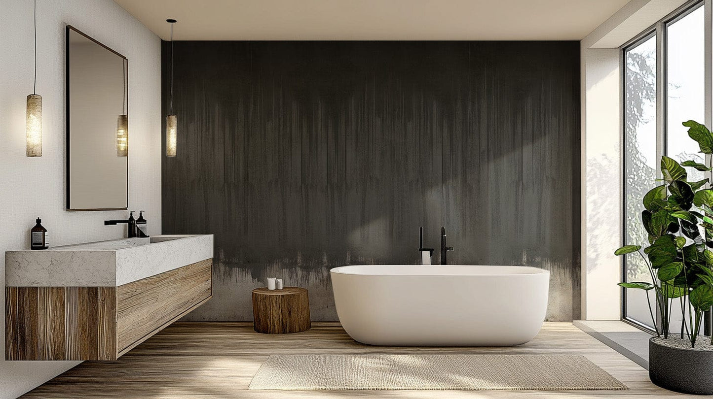 Ethereal foggy forest wallpaper print
