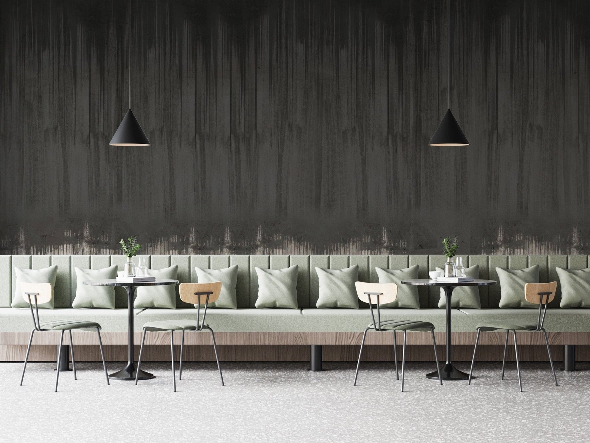 Deep shadowed woods watercolour wallpaper