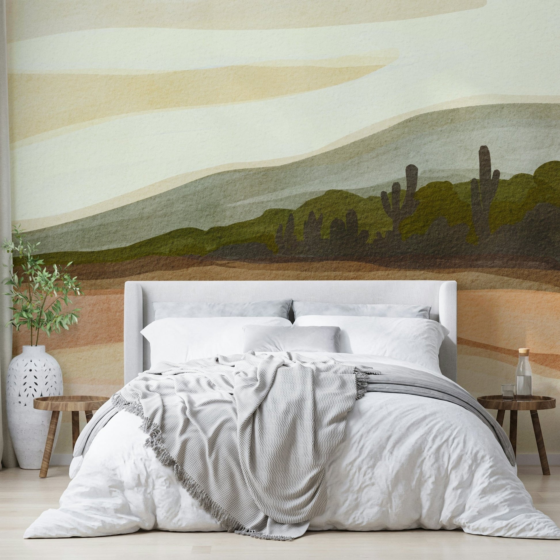 Durable wallpaper for walls with desert art

