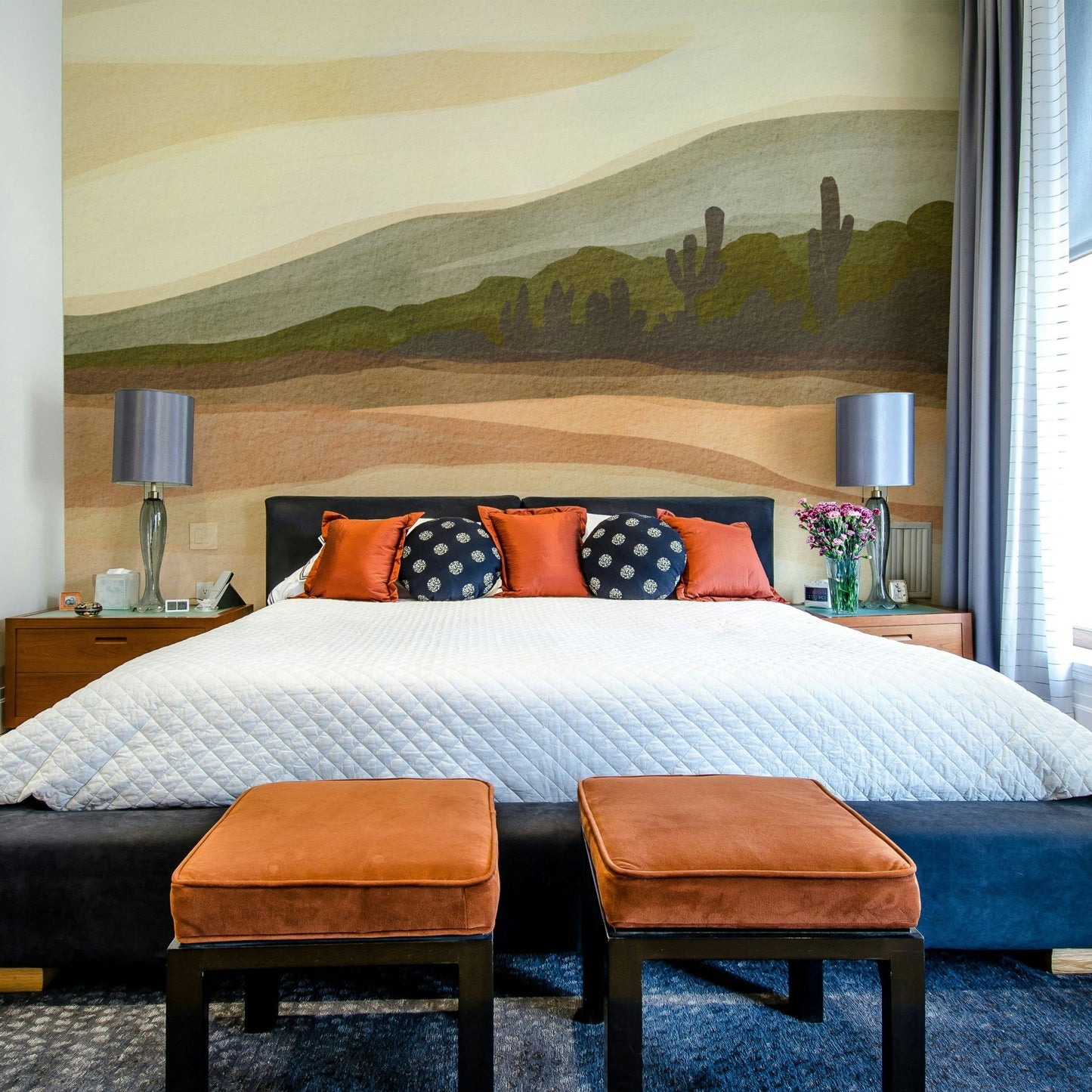 Warm earthy tones desert wallpaper for walls

