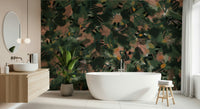 A peaceful geometric design mural on decorative wallpaper., GD5694