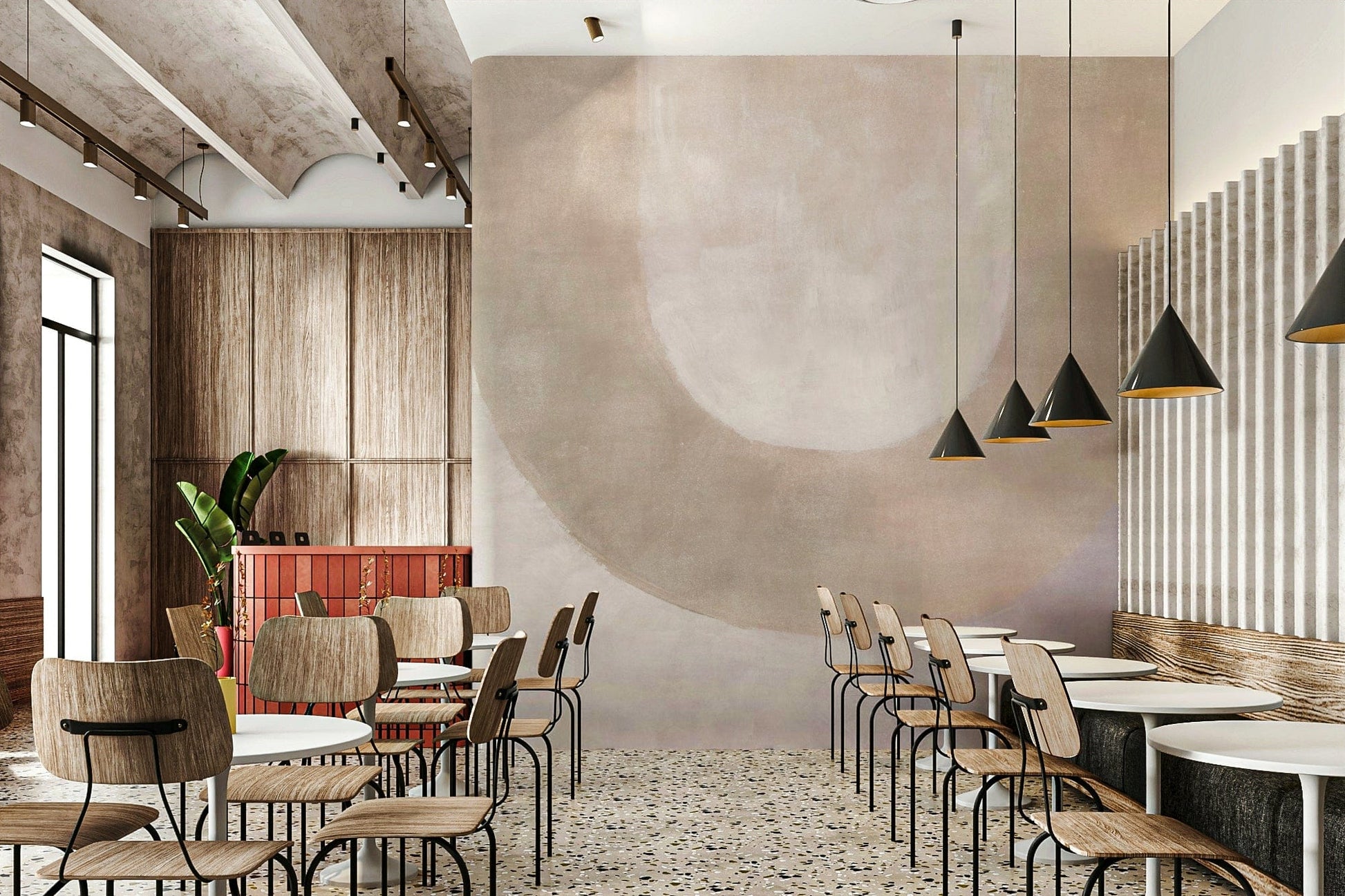 Muted abstract design wall mural

